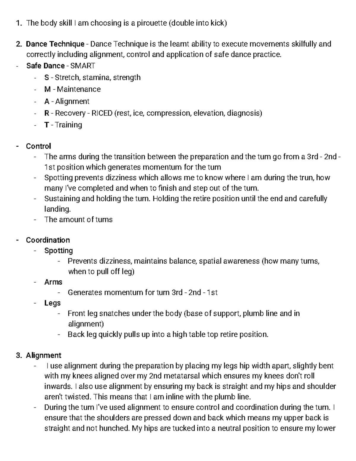 Core Performance Interview Prep - Trials for Dance Technique - Studocu