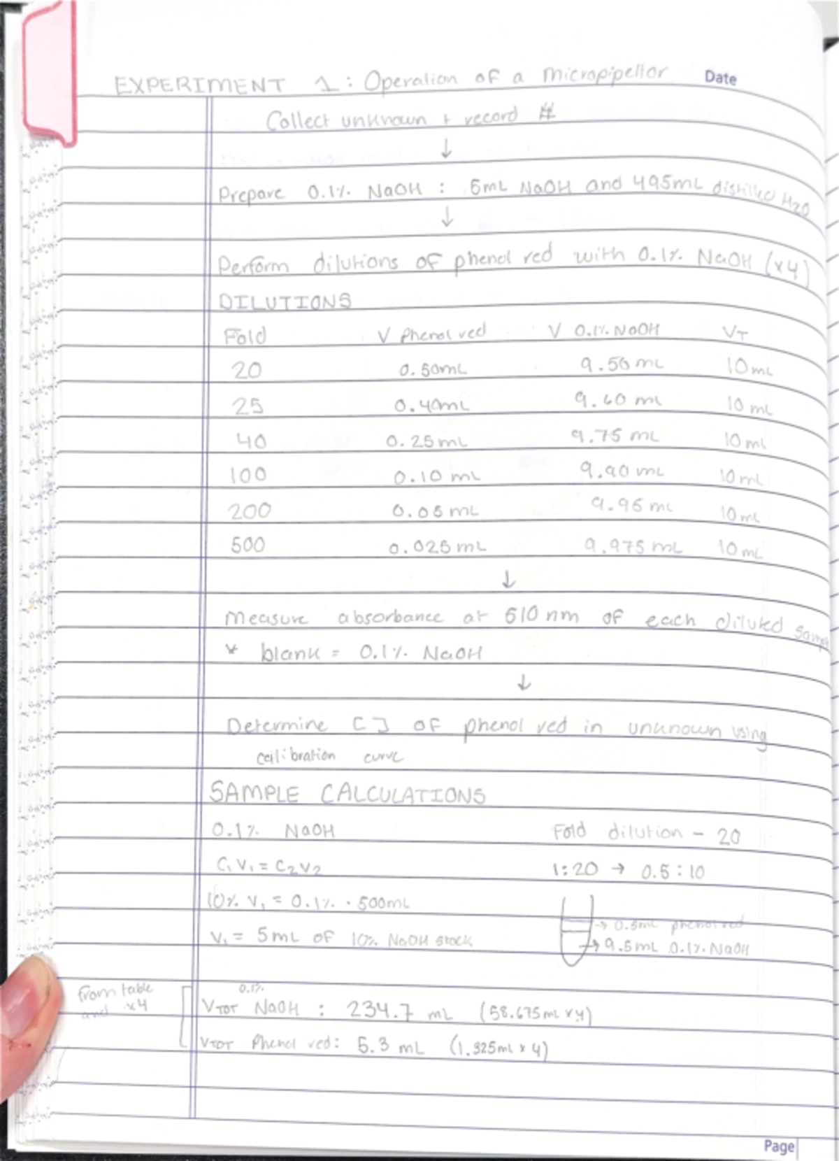 Chem375 Prelab 1: Summary of Experiment 1 - Micropipettor Operation ...