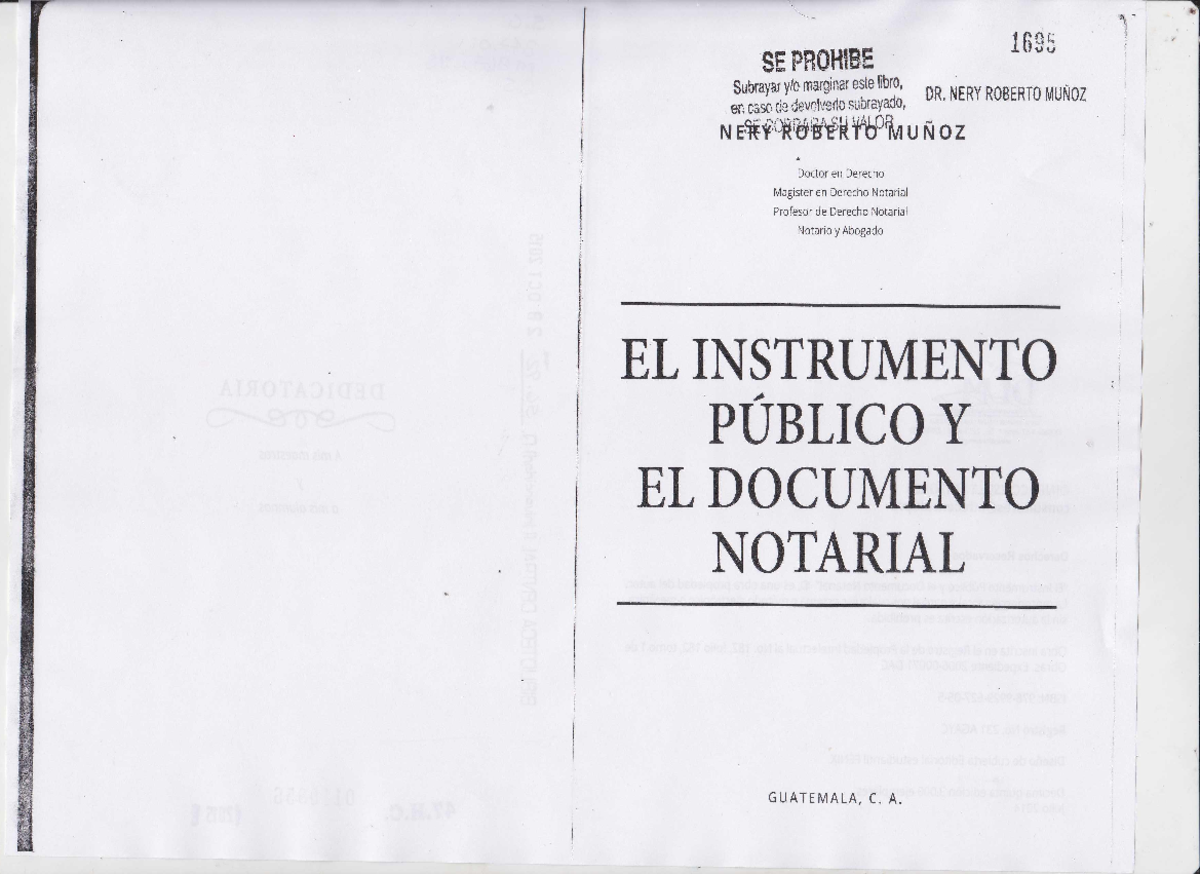 Instrumento Público y Documento Notarial - Dr. Nery R. Muñoz (15ª Ed.) - Document Preview
