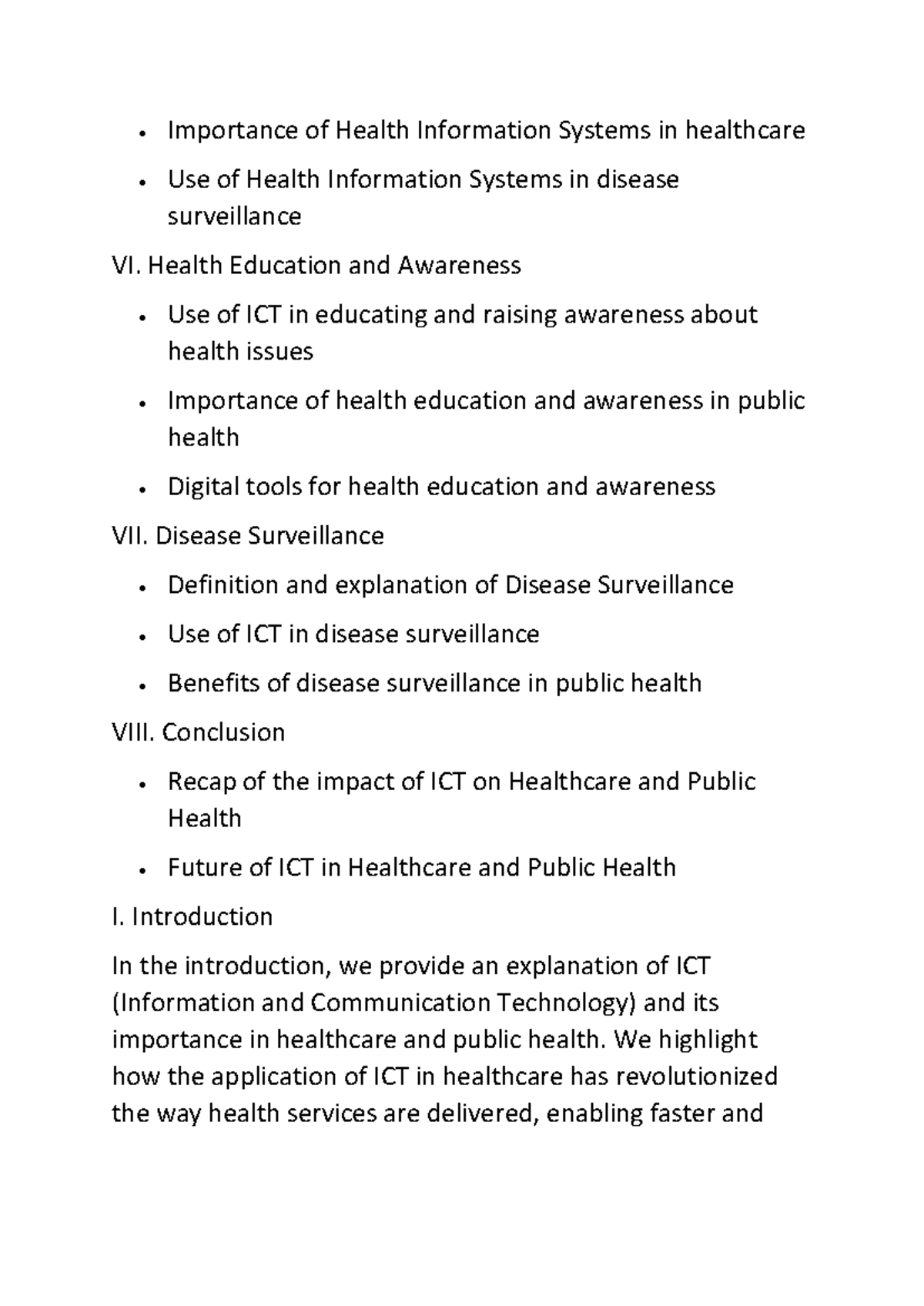 The impact of ICT on healthcare and public health 2 - Importance of ...