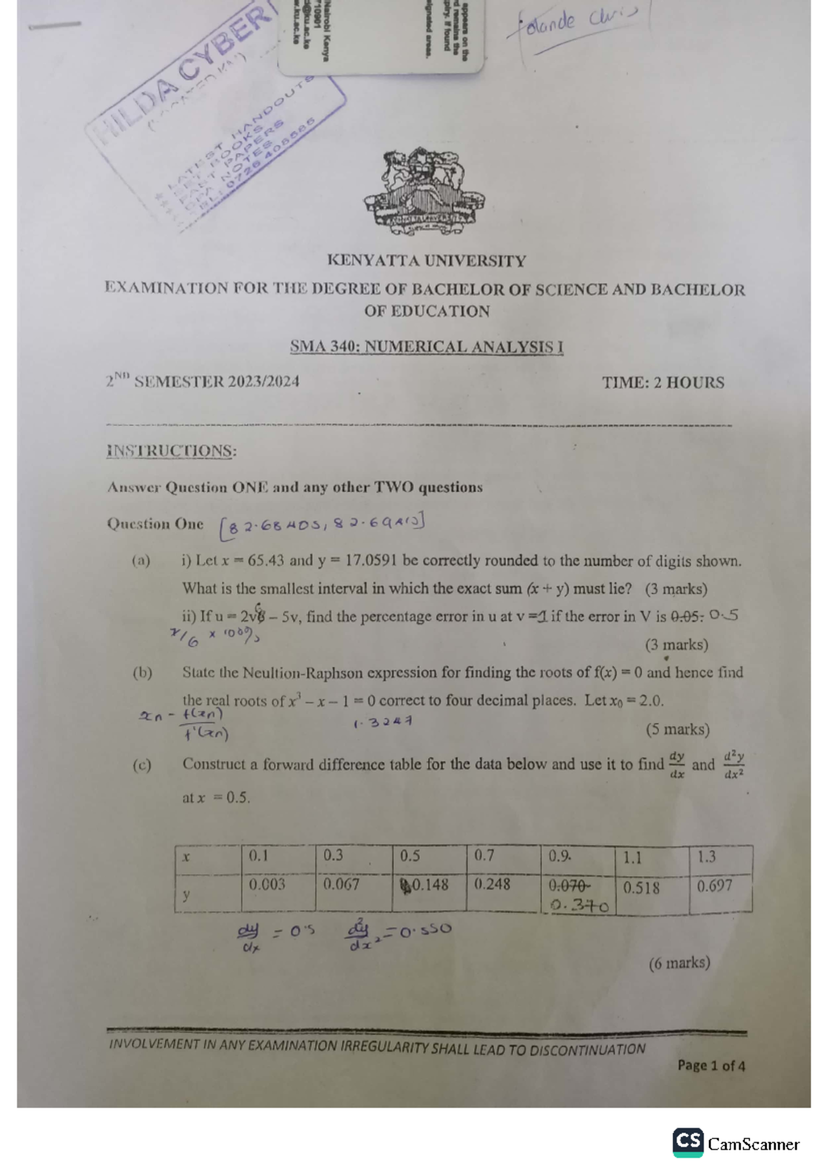 Numerical Analysis - Excellent - founde awis G bure BPA KENYATTA ...