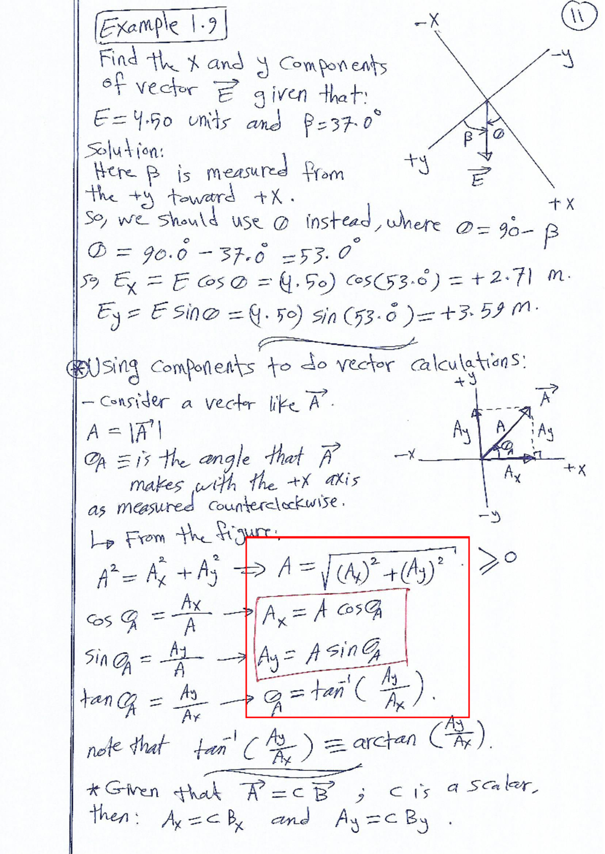 002 Phy 101 Chapter 1: Vector Components and Calculations - Studocu
