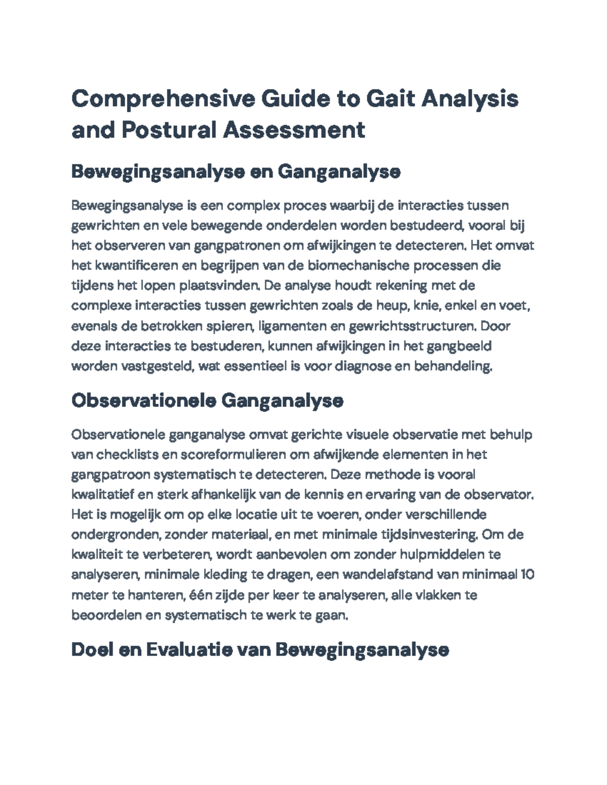 Comprehensive Gait Analysis & Postural Assessment Guide (KINE 101 ...