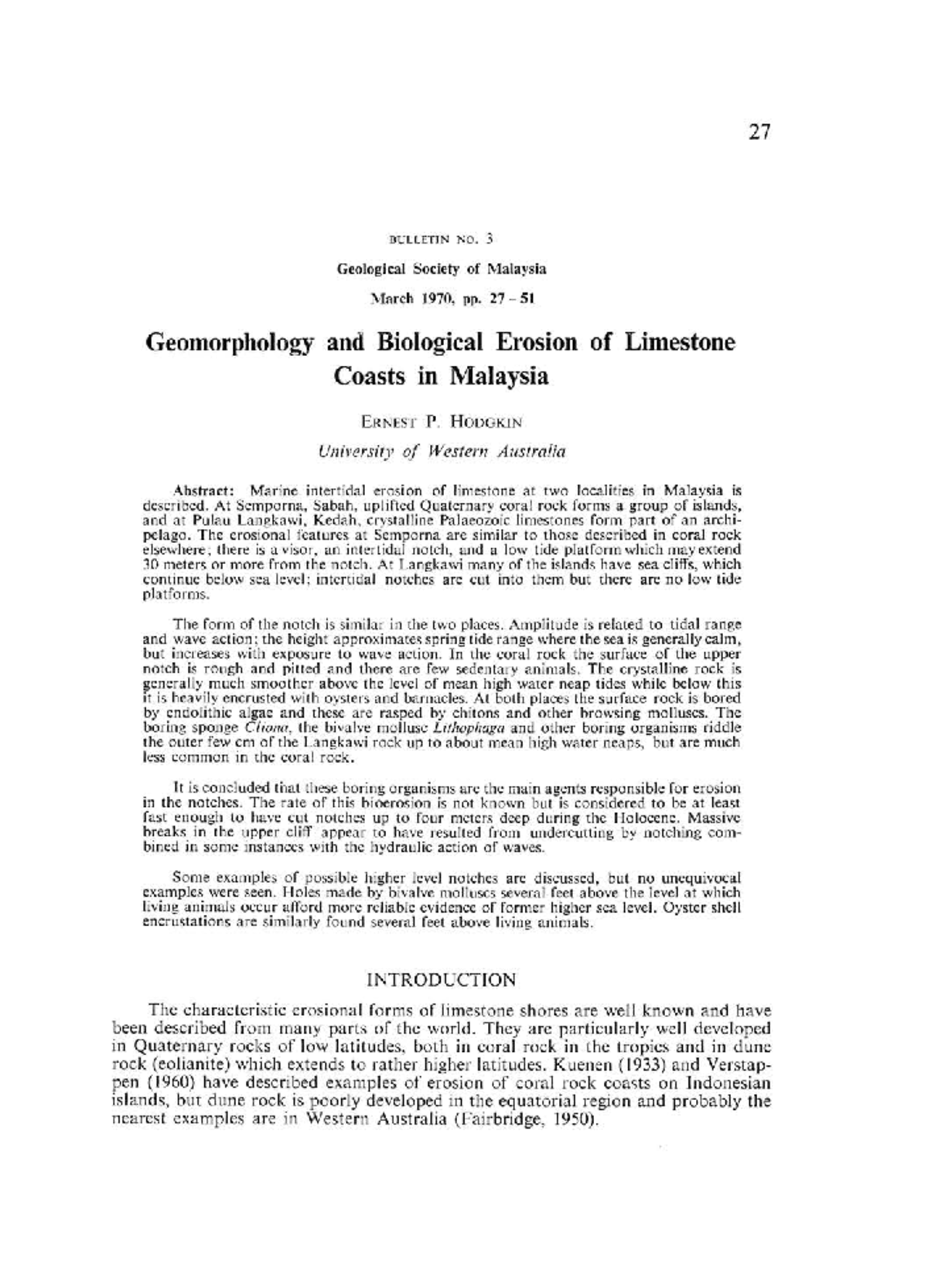 Lime Stone erosion - Used it for my assignment. - BULLETIN NO. 3 ...