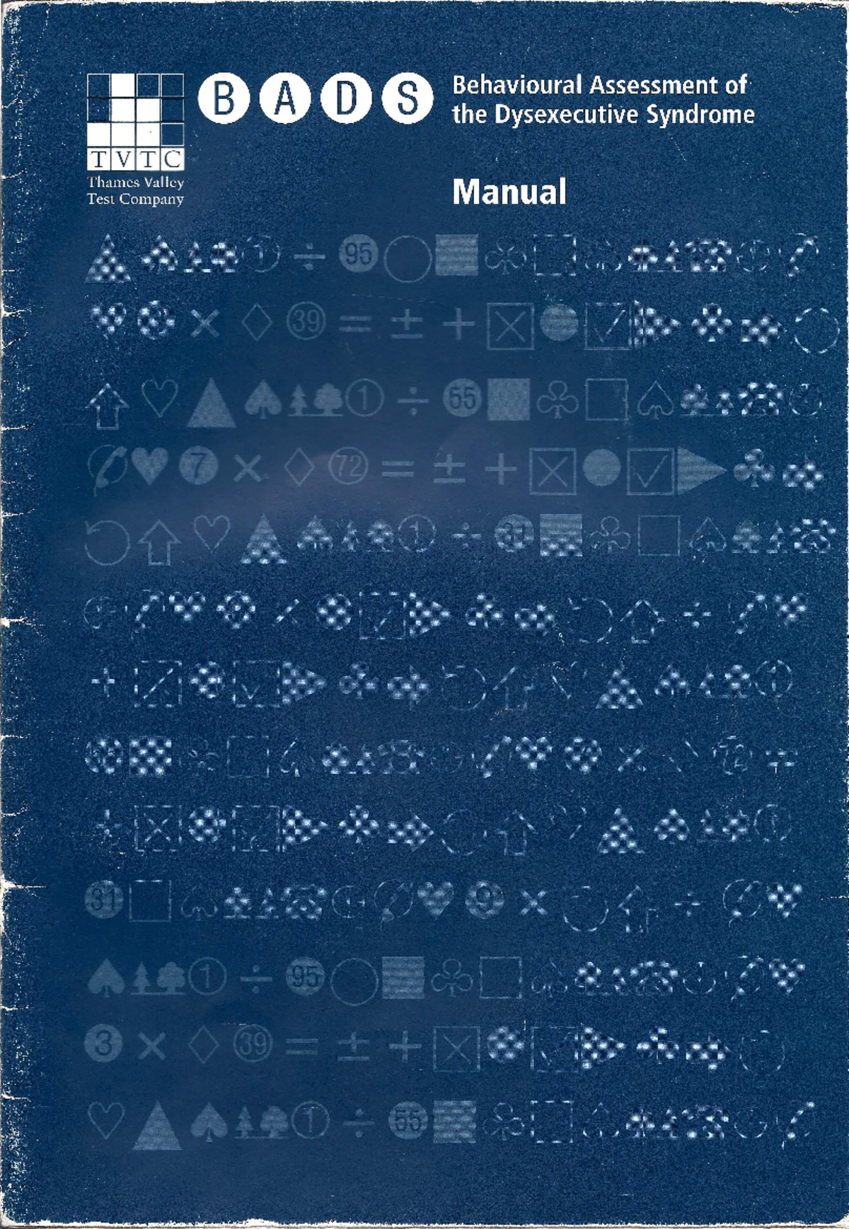 BADS-Manual: Comprehensive Guide to the BADS Scale - Studocu