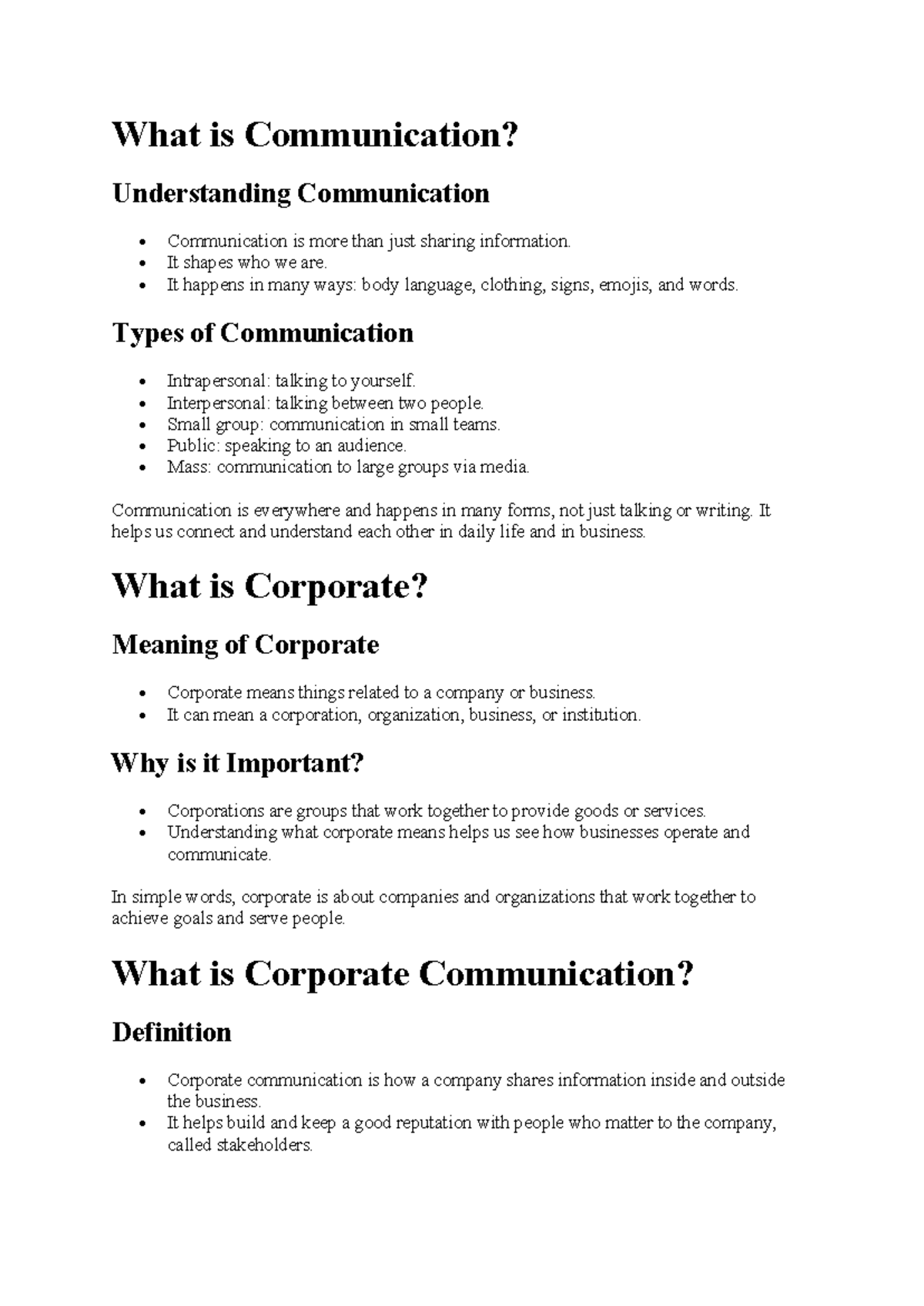 COMS124 Tutorial: Understanding Corporate Communication Fundamentals ...