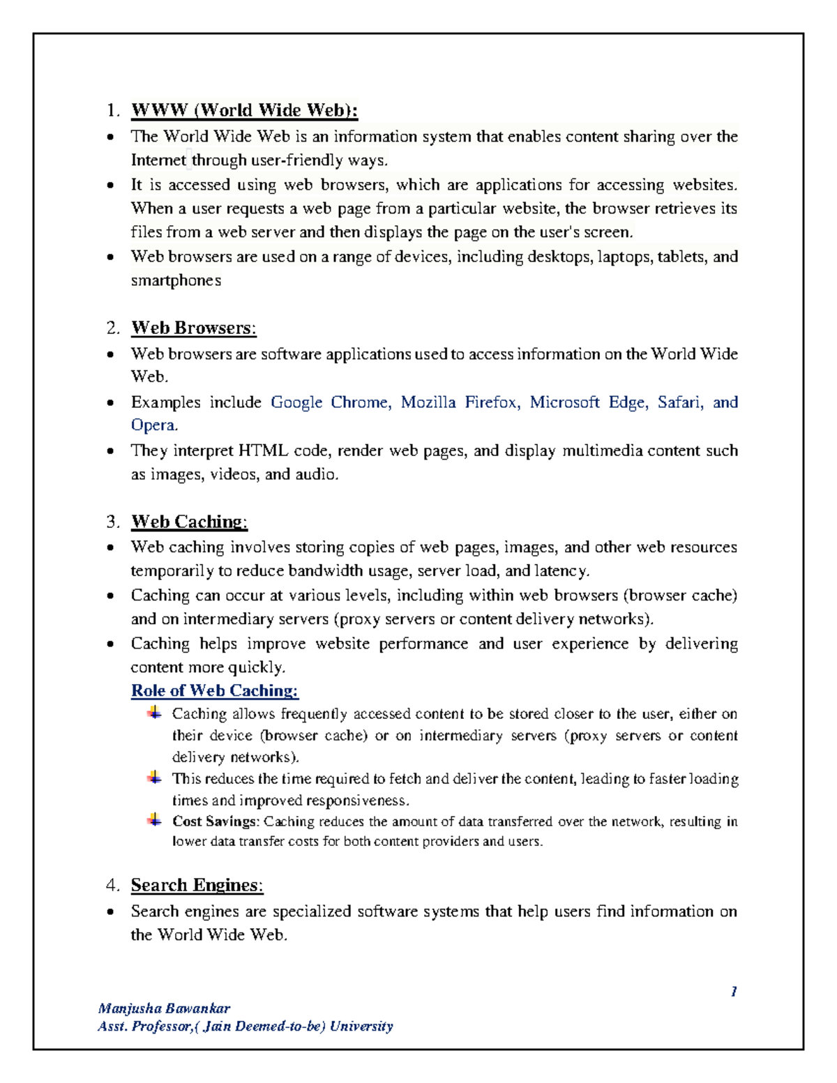 Web Browsers (CS101): Comprehensive Notes on Web Technologies - Studocu