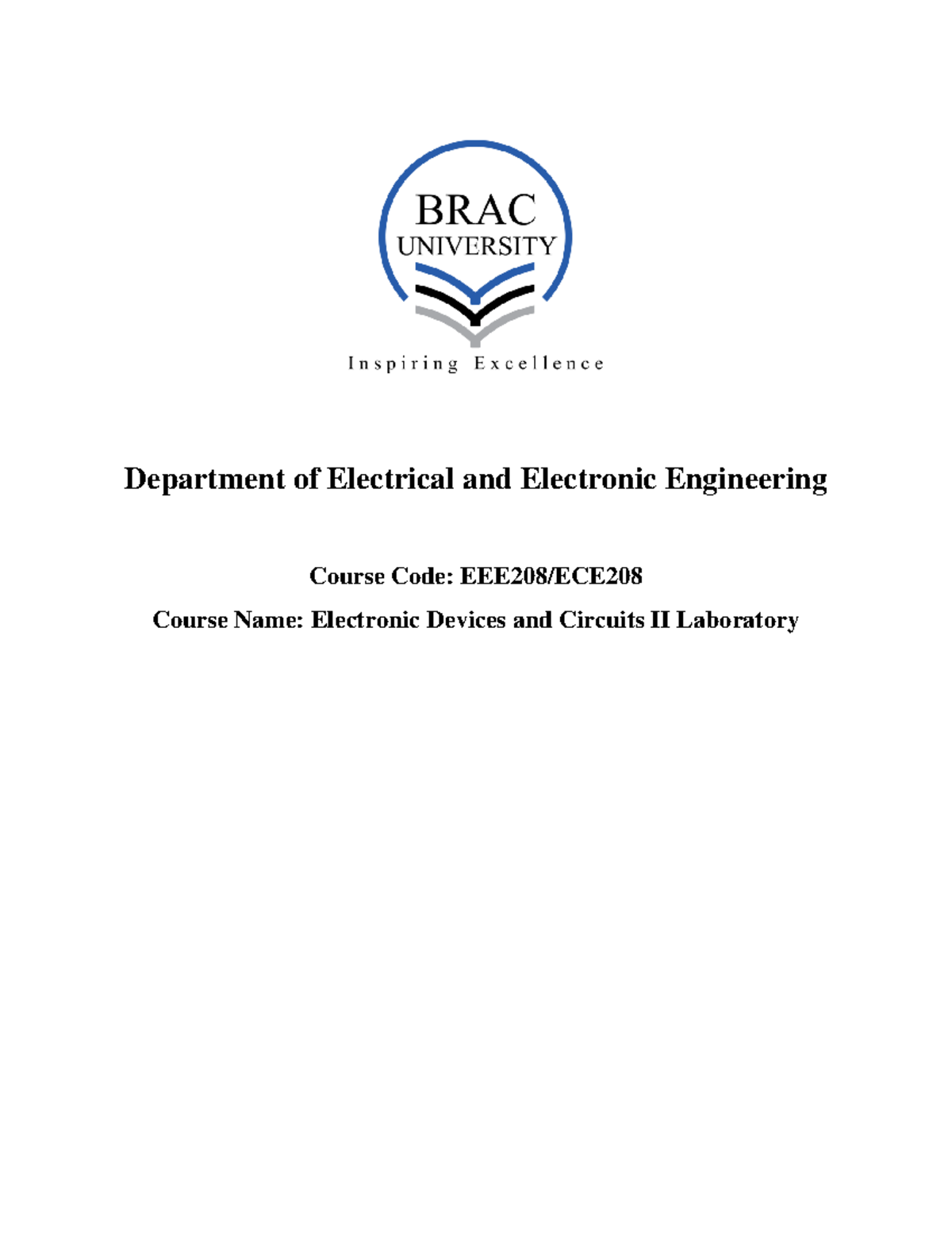 EEE 208 Lab Manual: Experiments on Operational Amplifier Circuits - Studocu
