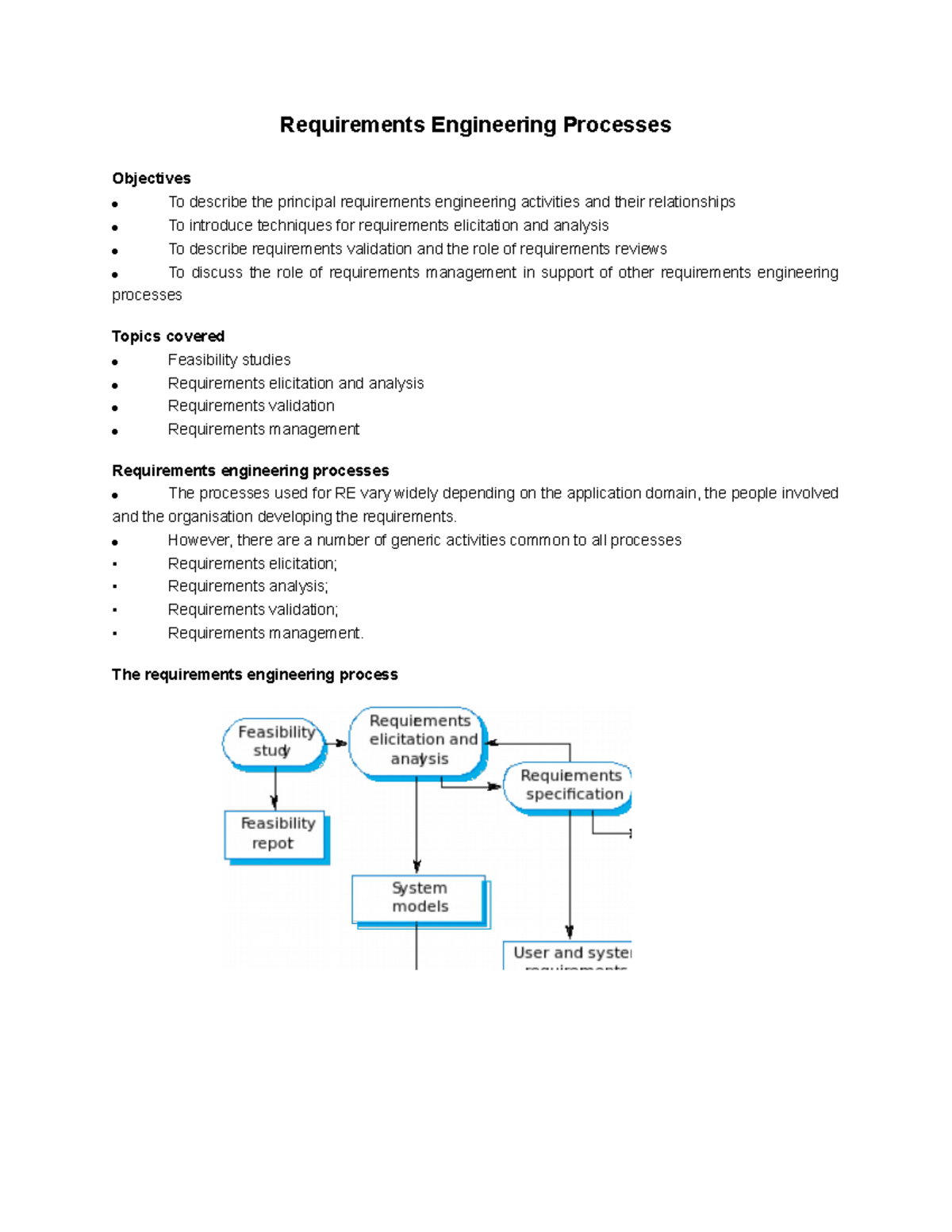 Ch7 - Requirements Engineering Processes & Activities Overview - Studocu