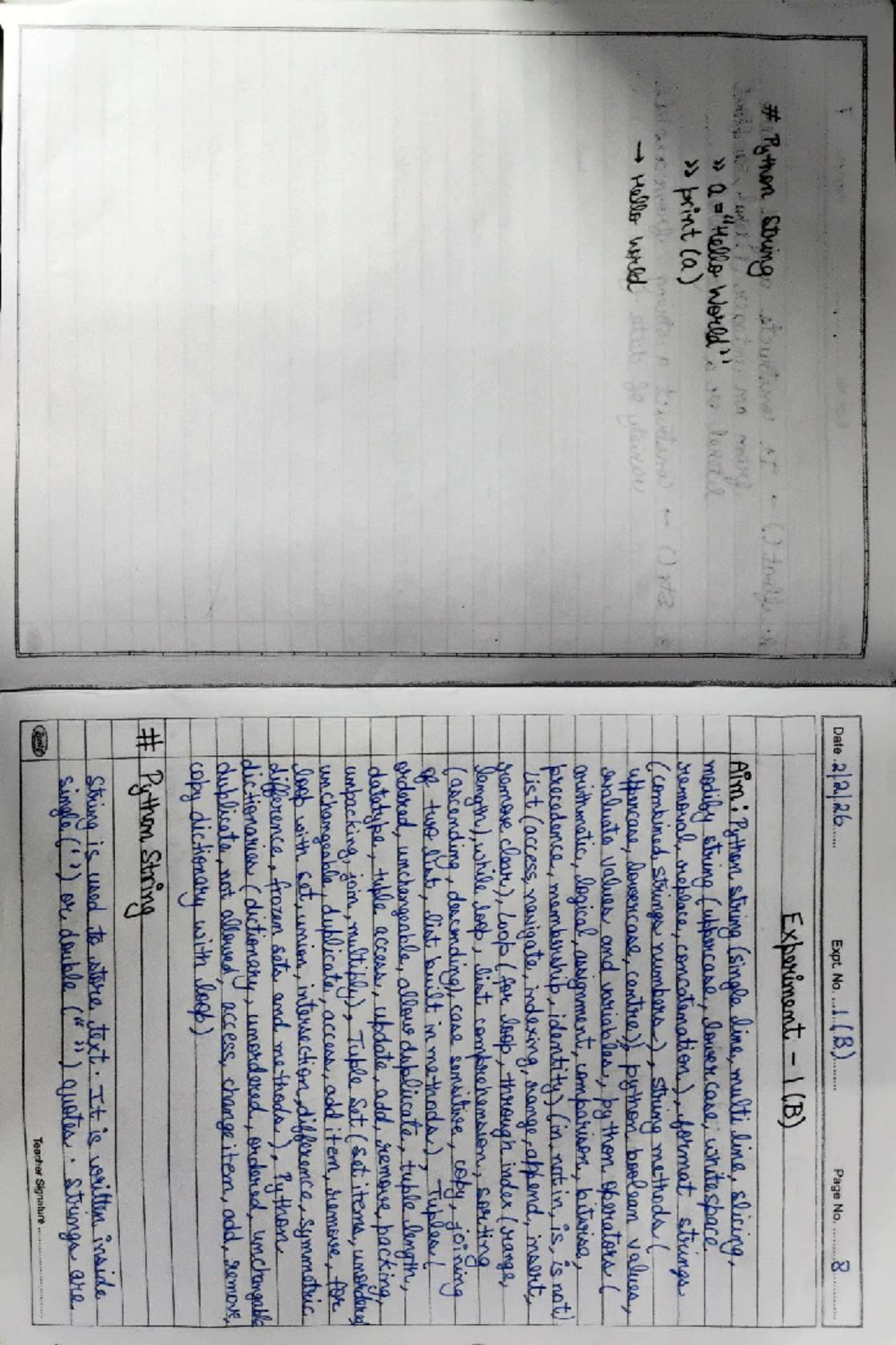 PSLP 1B - Experiment 1(B): Python Strings, Lists, Tuples, Sets, and ...