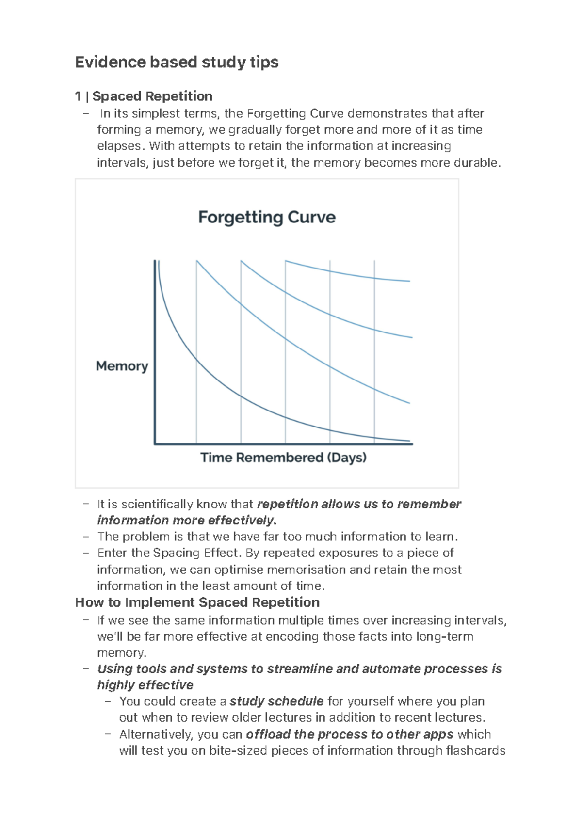 Evidence based study tips - – – – – – – – Evidence based study tips 1 ...