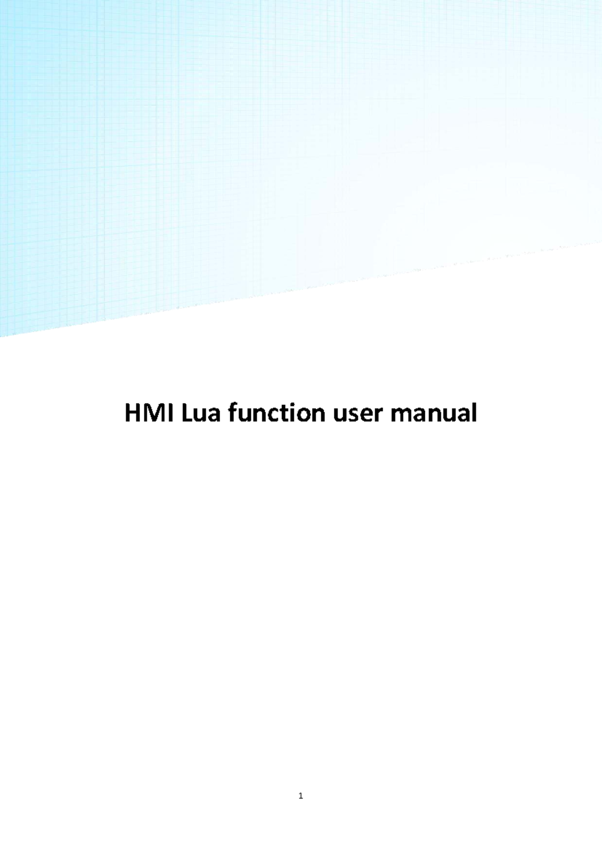 HMI Lua Script User Manual: Functions & Operations Guide - Studocu