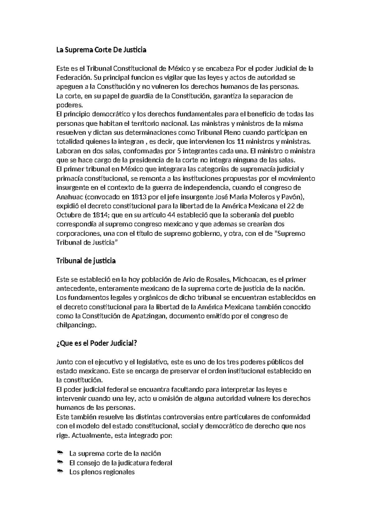 Actividad 2: Análisis de la Suprema Corte de Justicia en México - Studocu