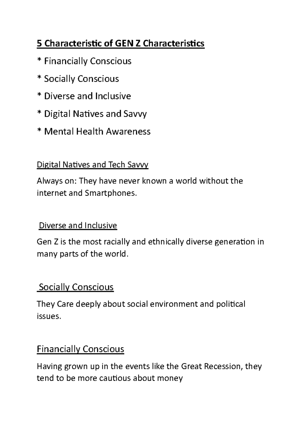 OPV Notes: Characteristics of Gen Z & Benefits of Diverse WIL ...