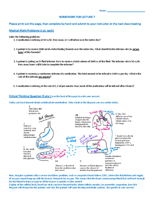 EMB Homework 13 - Name: HOMEWORK FOR LECTURE 13 Please print