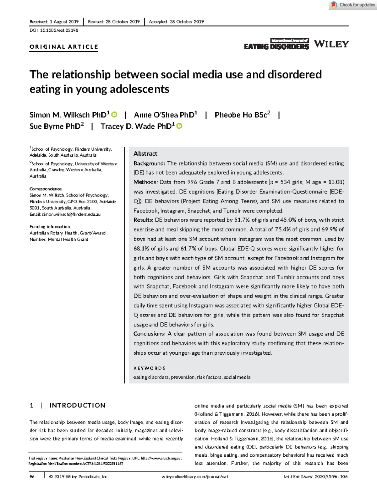 The Impact of Social Media on Disordered Eating in Adolescents: A Study ...