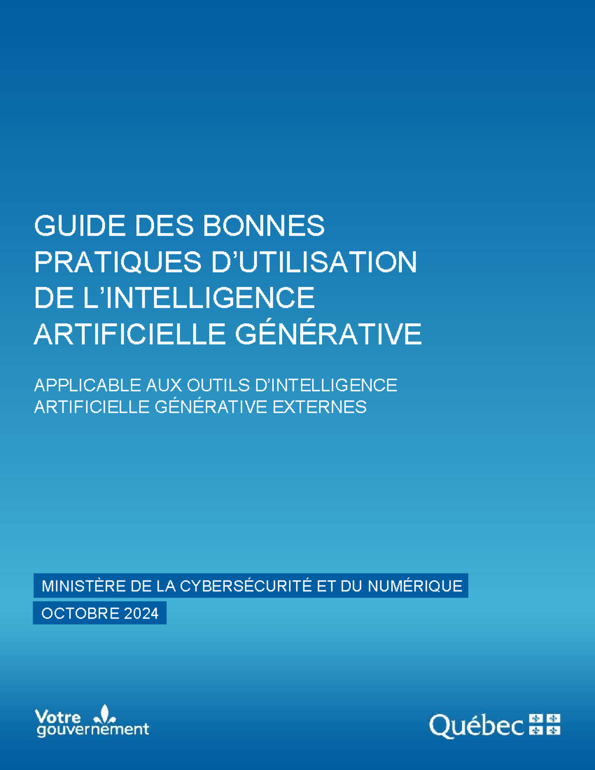GUIDE DES BONNES PRATIQUES DE L'IA GÉNÉRATIVE - MINISTÈRE DE LA ...