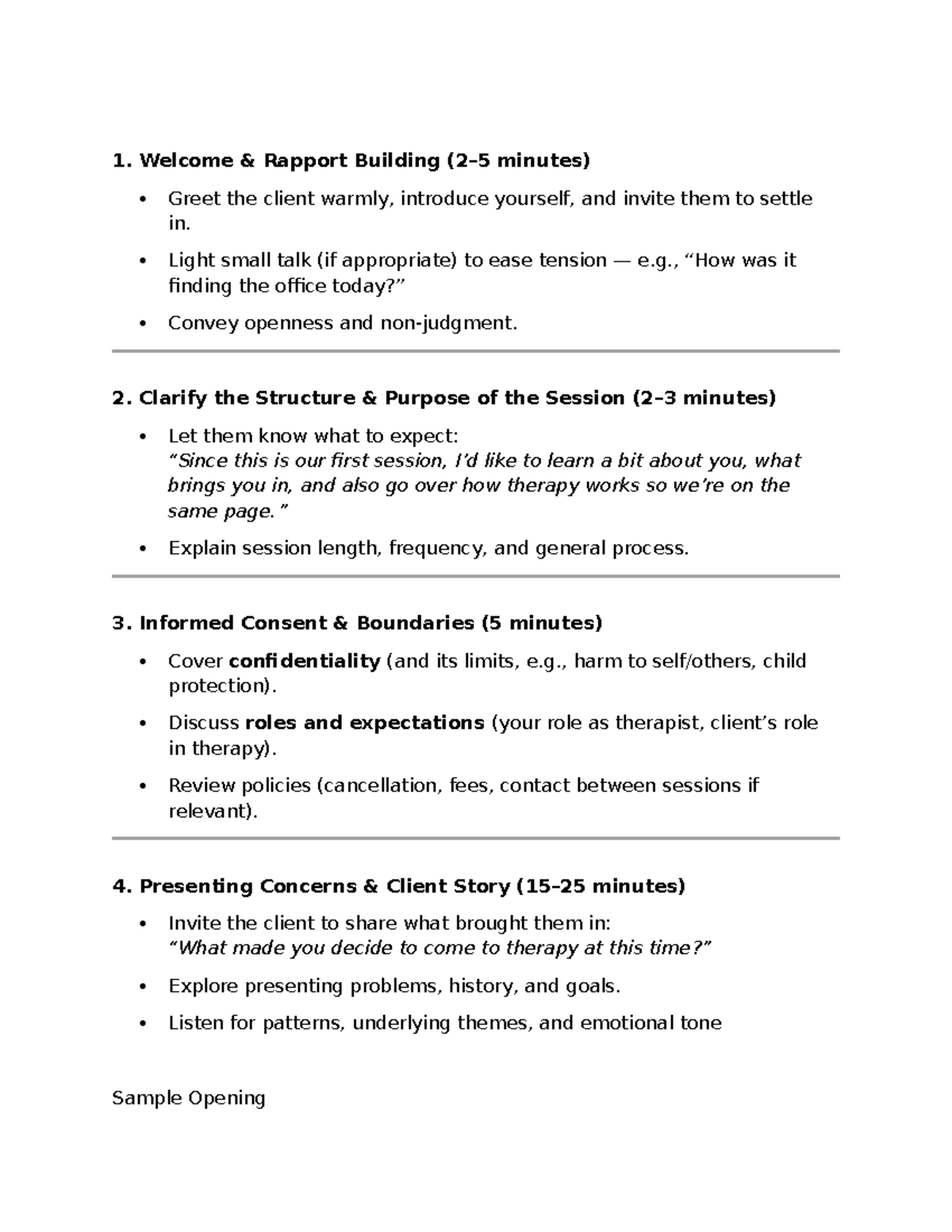 PSYC6246 - PAS Intake Interview and Rapport Building Notes - Studocu
