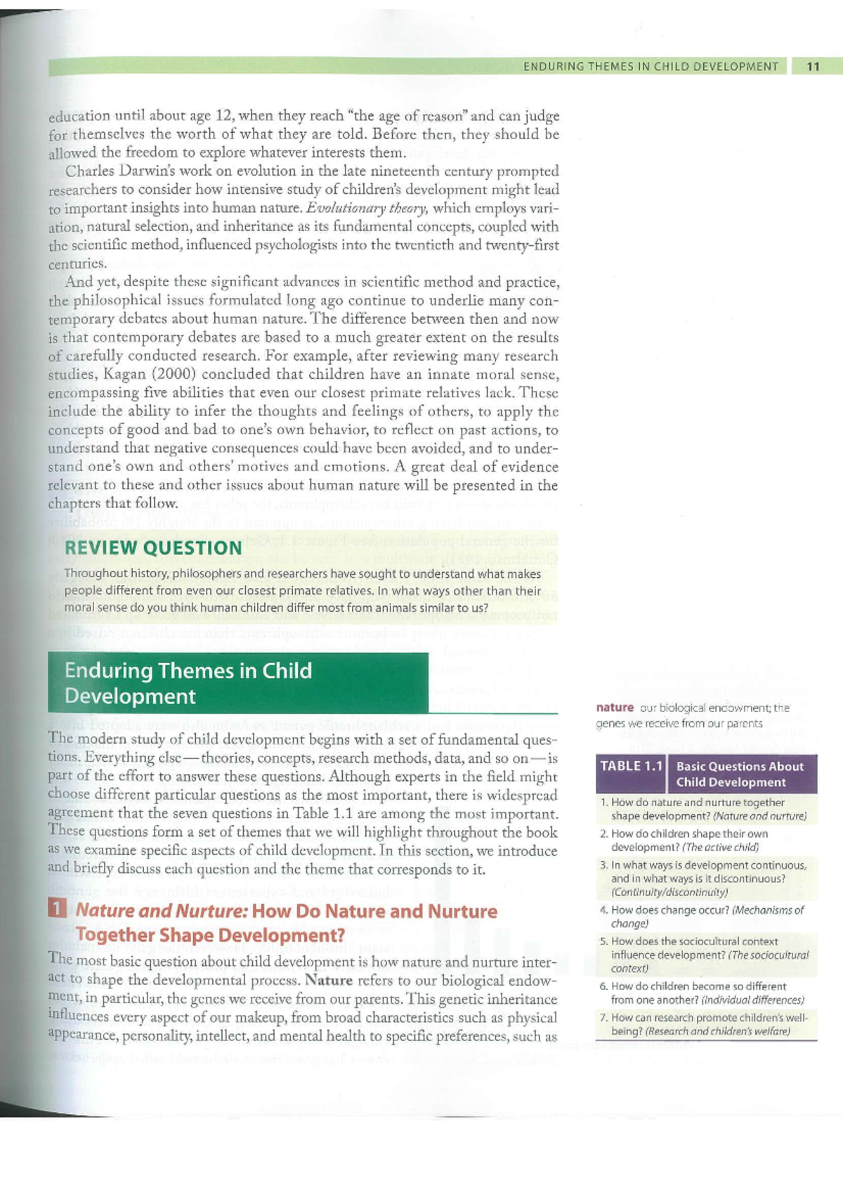 Child Development Themes: Insights from Chapter 1 (EDU 11) - Studocu