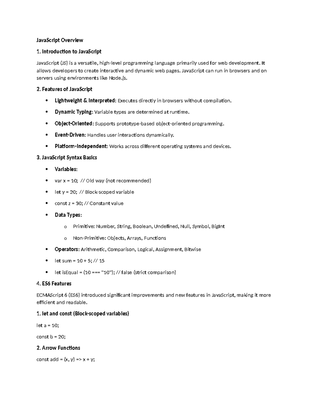 Java Script Overview - computer studies - JavaScript Overview 1 ...