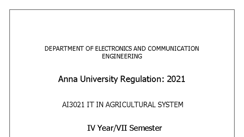 AI3021 IT in Agriculture: Precision Farming and Technologies Notes ...