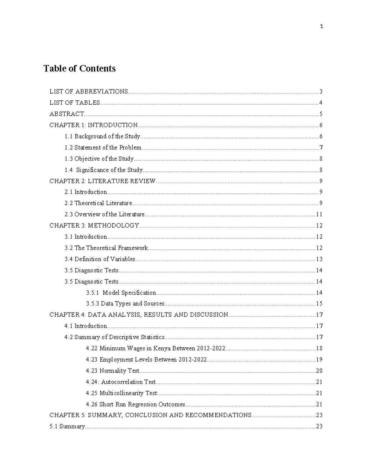The Impact of Minimum Wage on Employment Levels in Kenya (2012-2022 ...