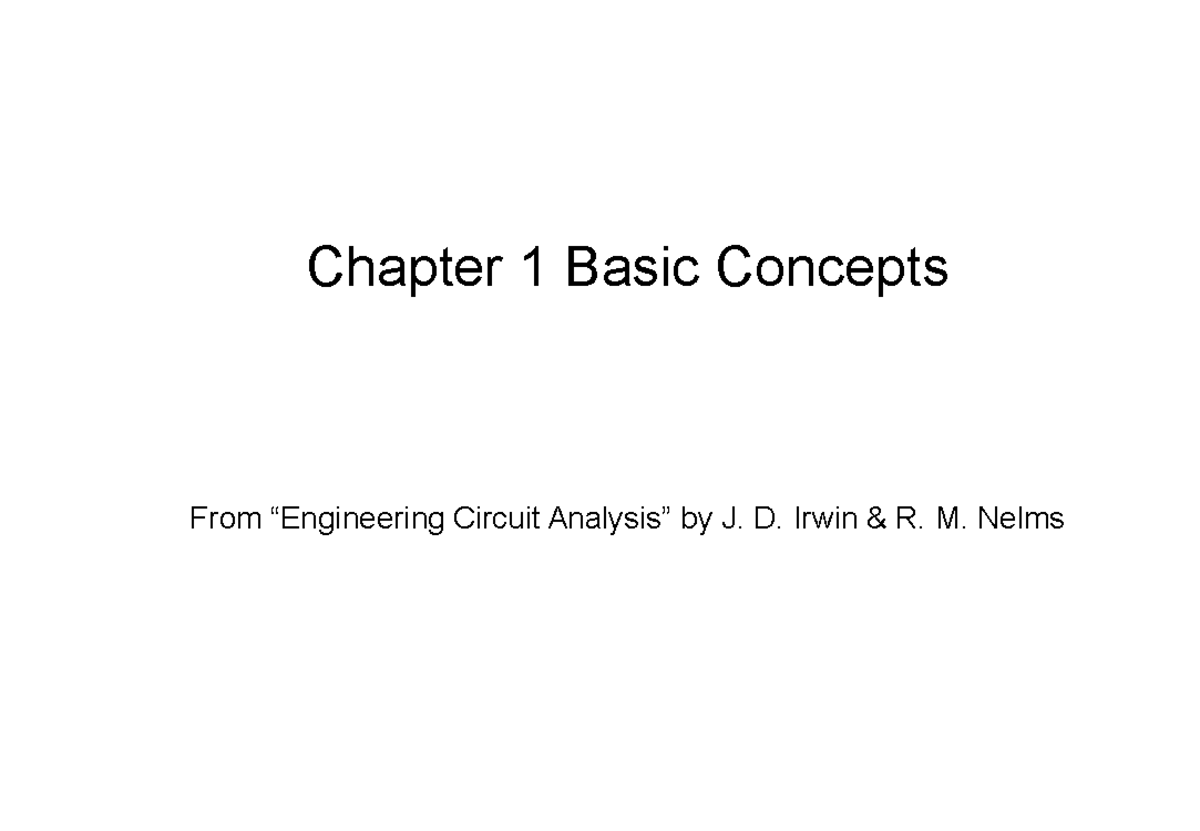 Ch01-I&N: Basic Concepts in Circuit Theory - Studocu