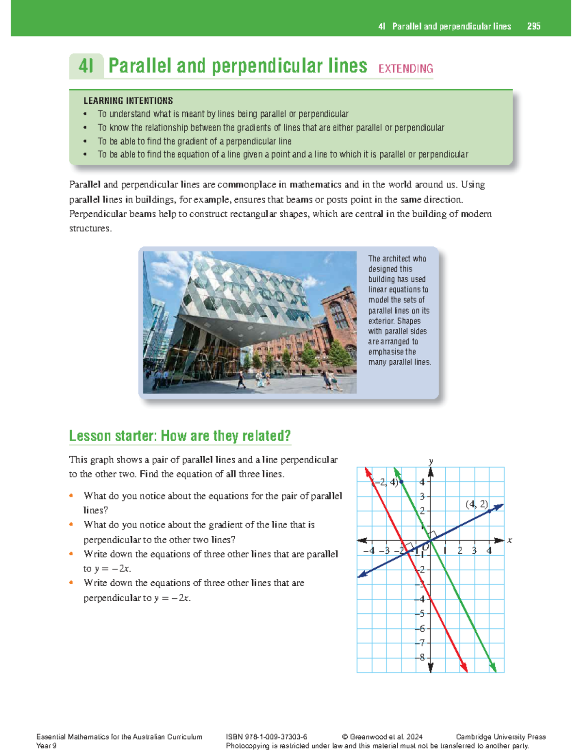Year 9 Maths: Chapter 4I - Parallel and Perpendicular Lines - Studocu