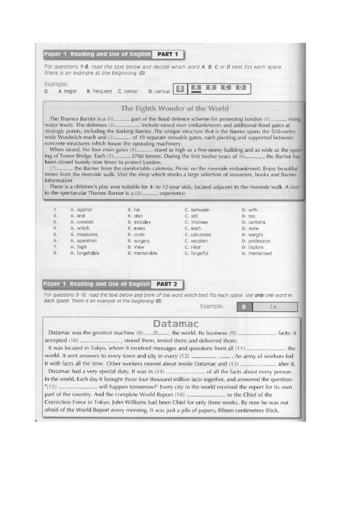 Paper 1 Reading and Use of English Practice Test - Studocu
