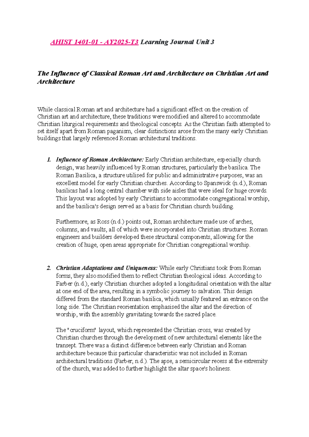Ahist 1401-01 - AY2025-T3 Learning Journal Unit 3 - AHIST 1401-01 ...