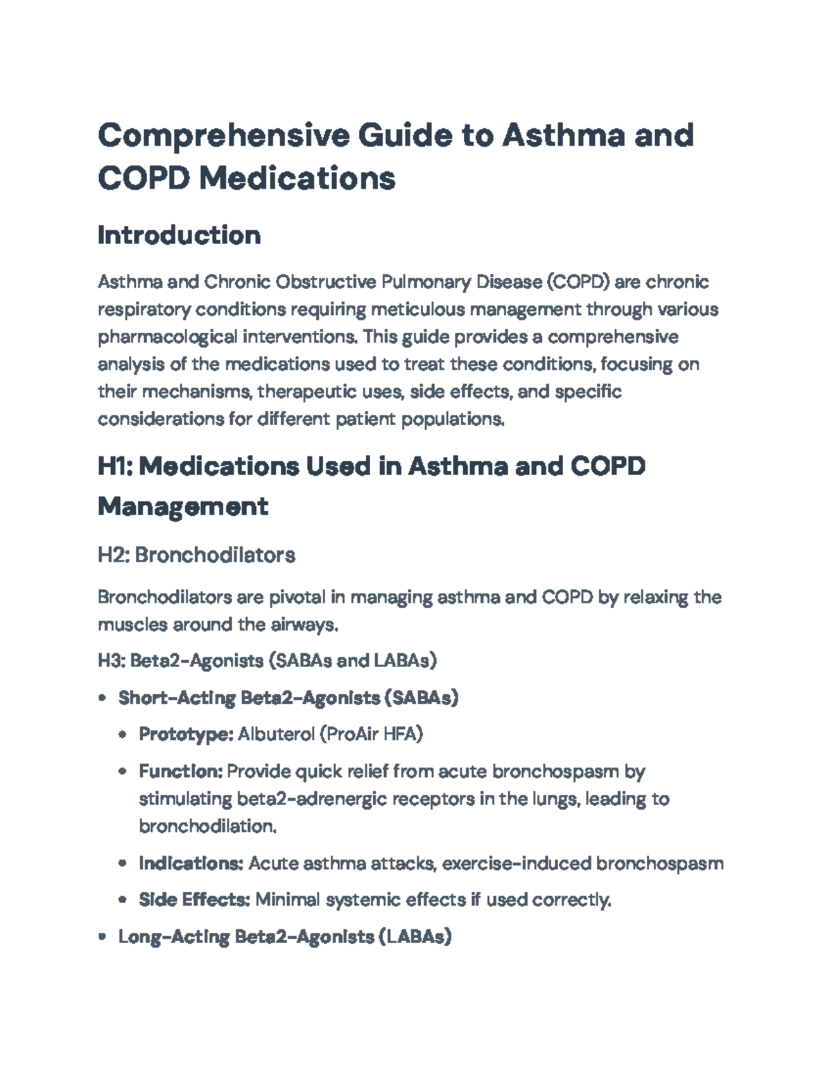 Comprehensive Guide to Medications for Asthma and COPD Management ...