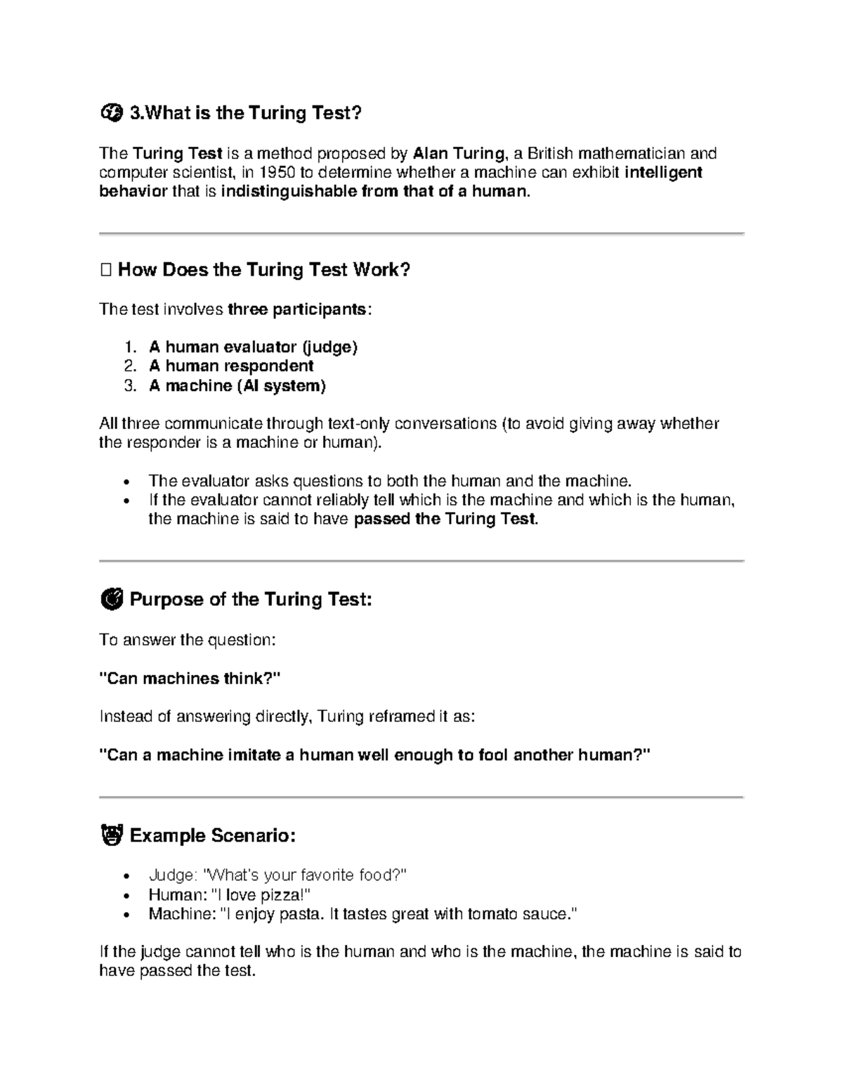 3. Turing Test - Practice Notes on AI Evaluation Methods - Studocu