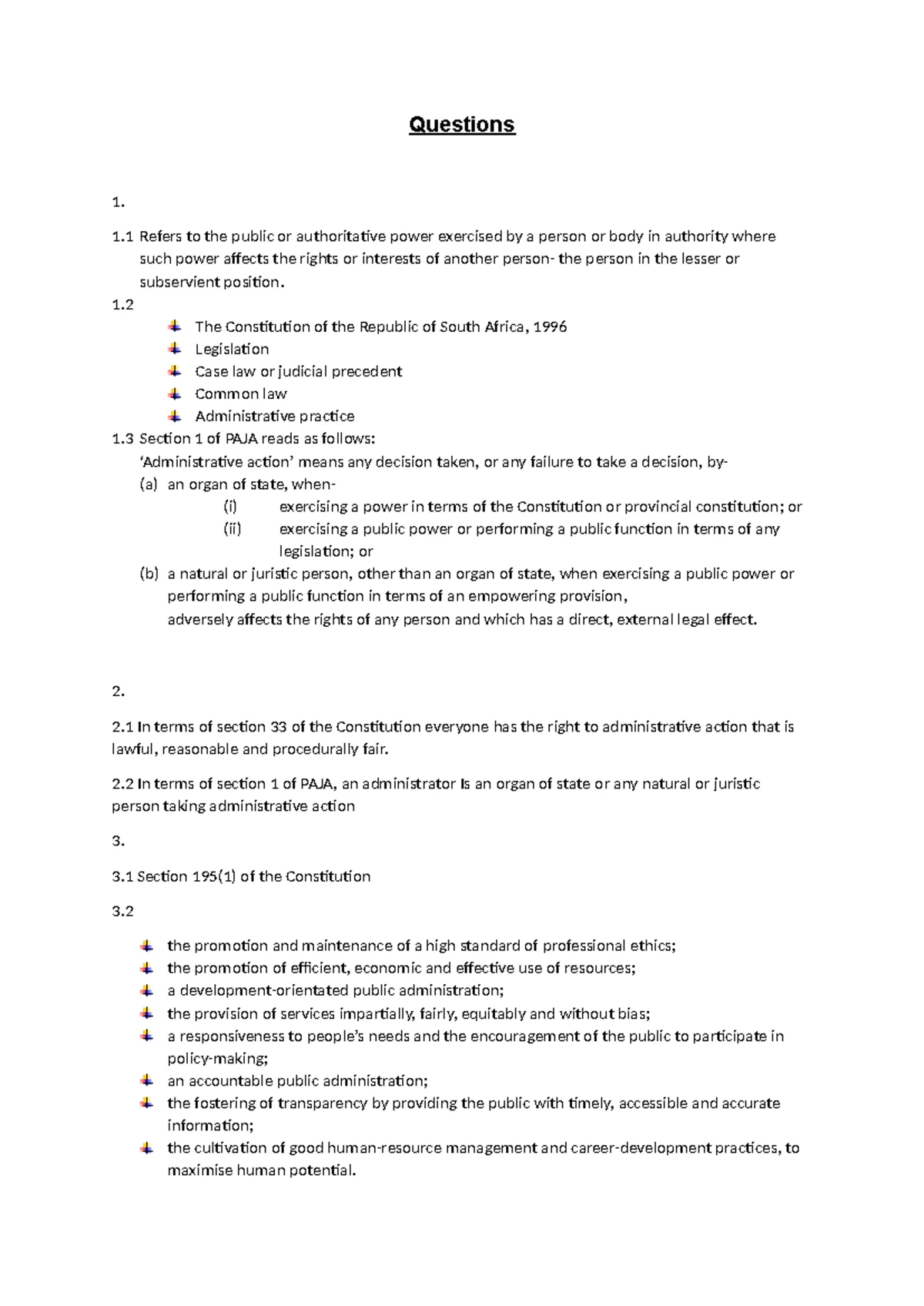 ADL2601 - Study Notes on Administrative Law Principles and Rights - Studocu