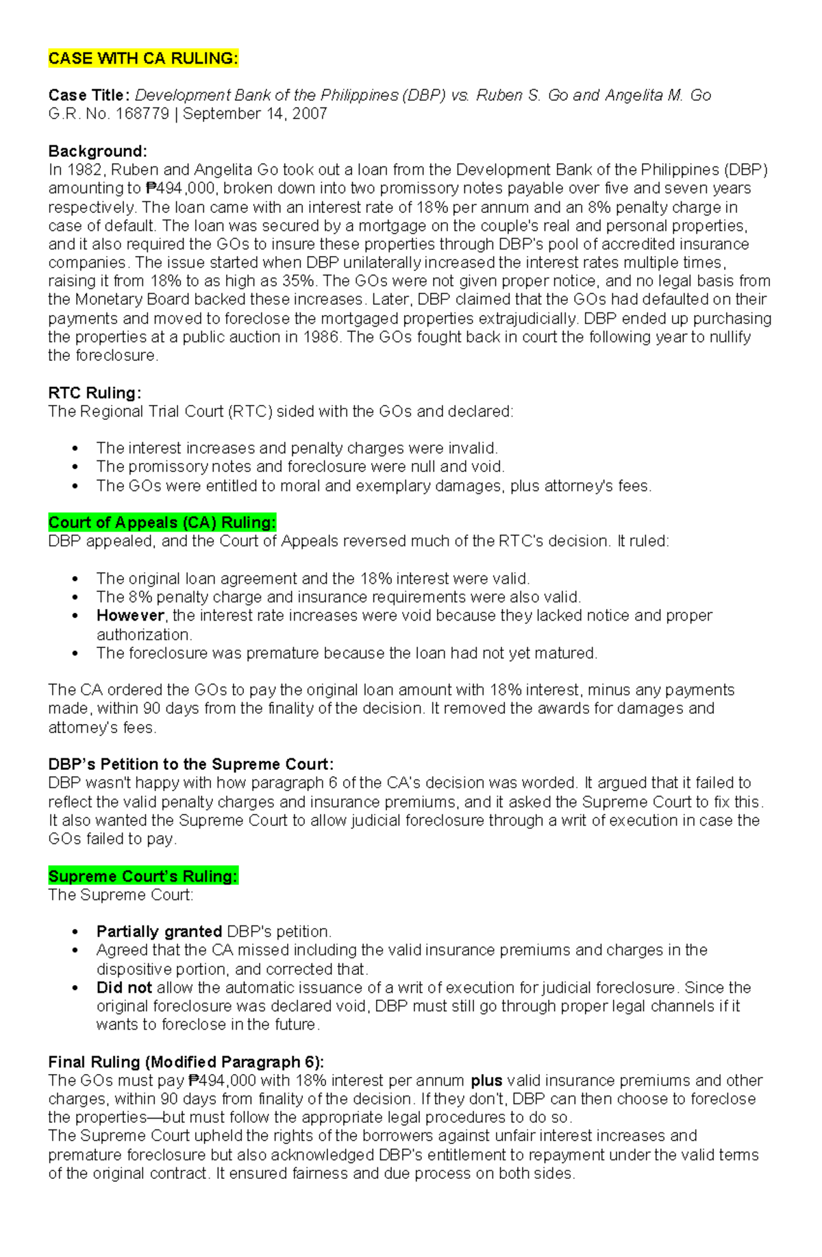 CASE NO 4 Summary WITH CA Ruling - CASE WITH CA RULING: Case Title ...