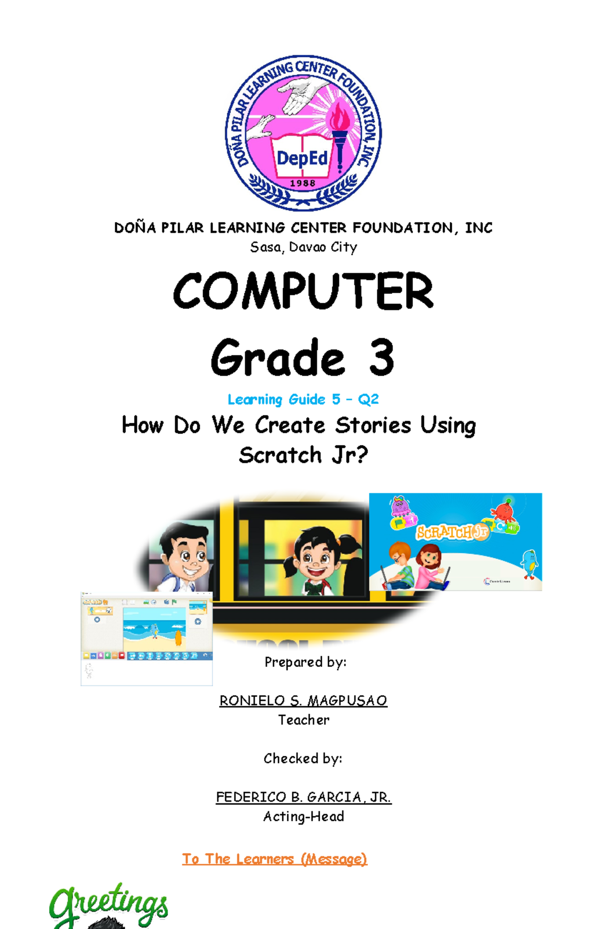 COMP3Q2LG5 - Learning Guide 5 on Creating Stories in Scratch Jr. - Studocu