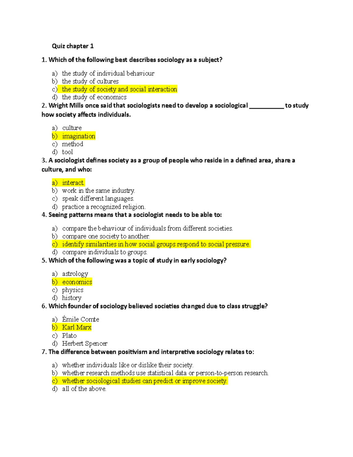 Sociology Quiz Bank - Quiz chapter 1 Which of the following best ...