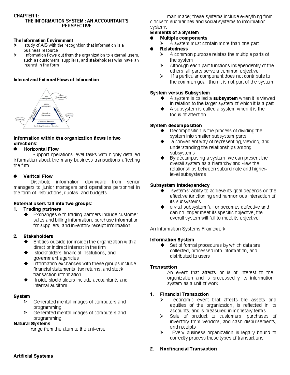 CHAPTER 1: THE INFORMATION SYSTEM - AN OVERVIEW OF AIS - Studocu