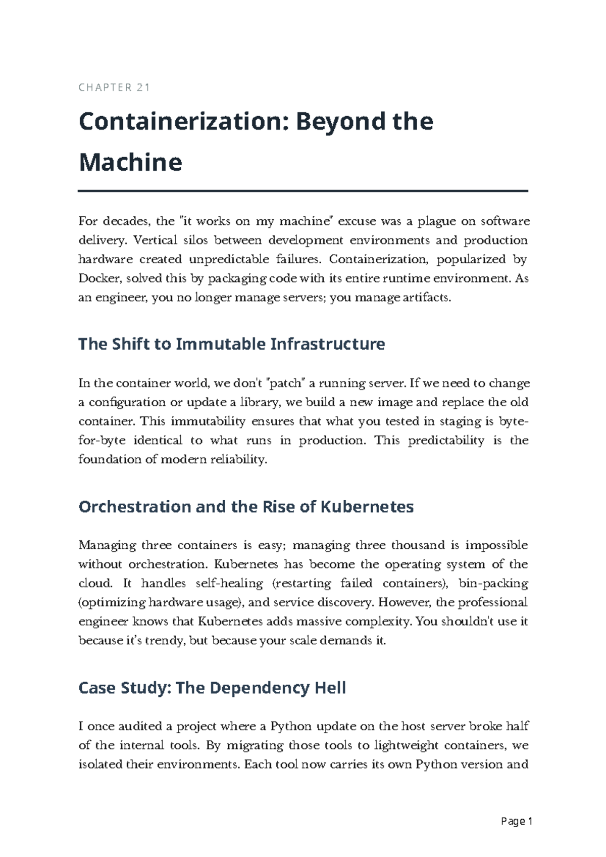 CHAPTER 21: Containerization and Its Impact on Software Delivery - Studocu