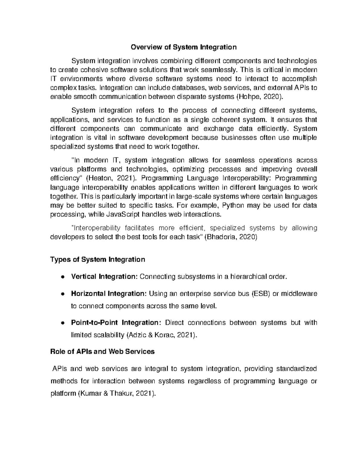 Lesson 1 Introduction TO Integrative Programming - Overview of System ...