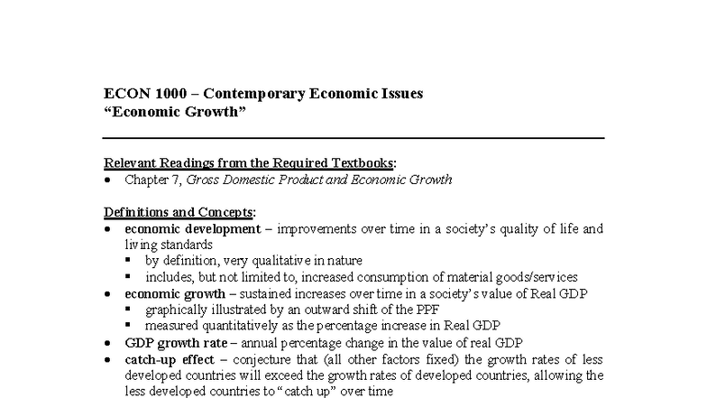 ECON 1100 – Global Economics Final Exam: GDP & Economic Growth Insights ...