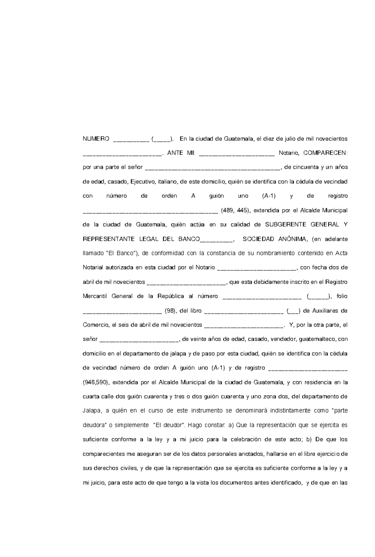Modelo de Escritura Pública: Ampliación de Crédito Bancario en Guatemala - Document Preview