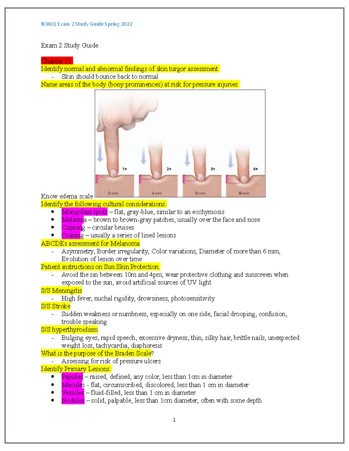 Health Assessment Exam 2 Study Guide: Anatomy of Head & Neck - Studocu