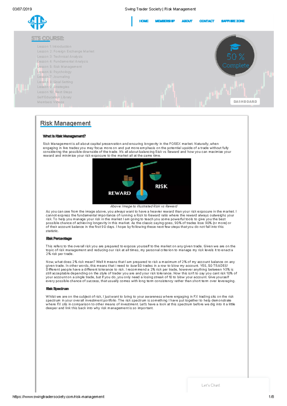 Risk Management in Forex Trading: STS Course Overview and Insights ...