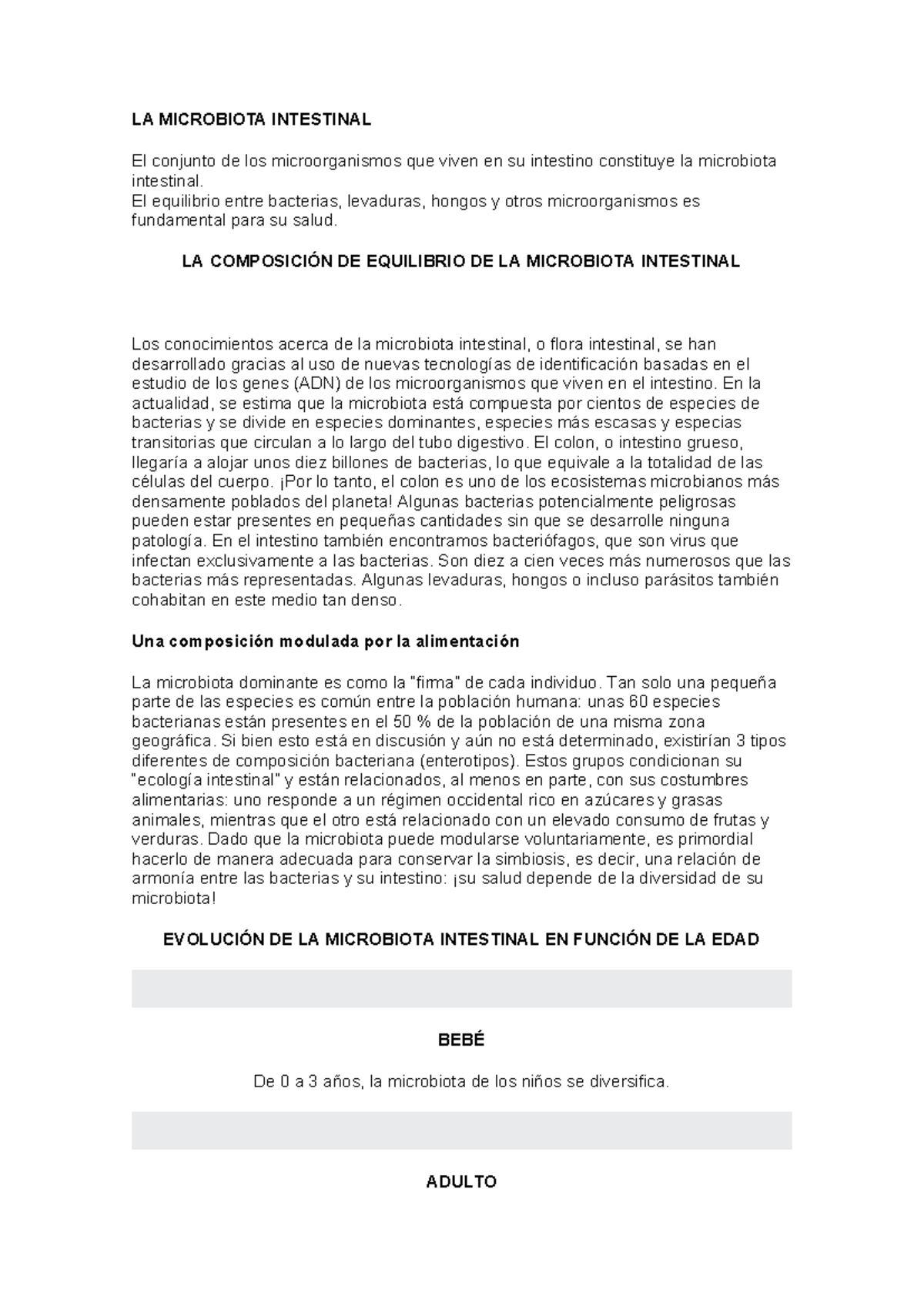 Estudio de la Microbiota Intestinal: Composición y Funciones - Studocu