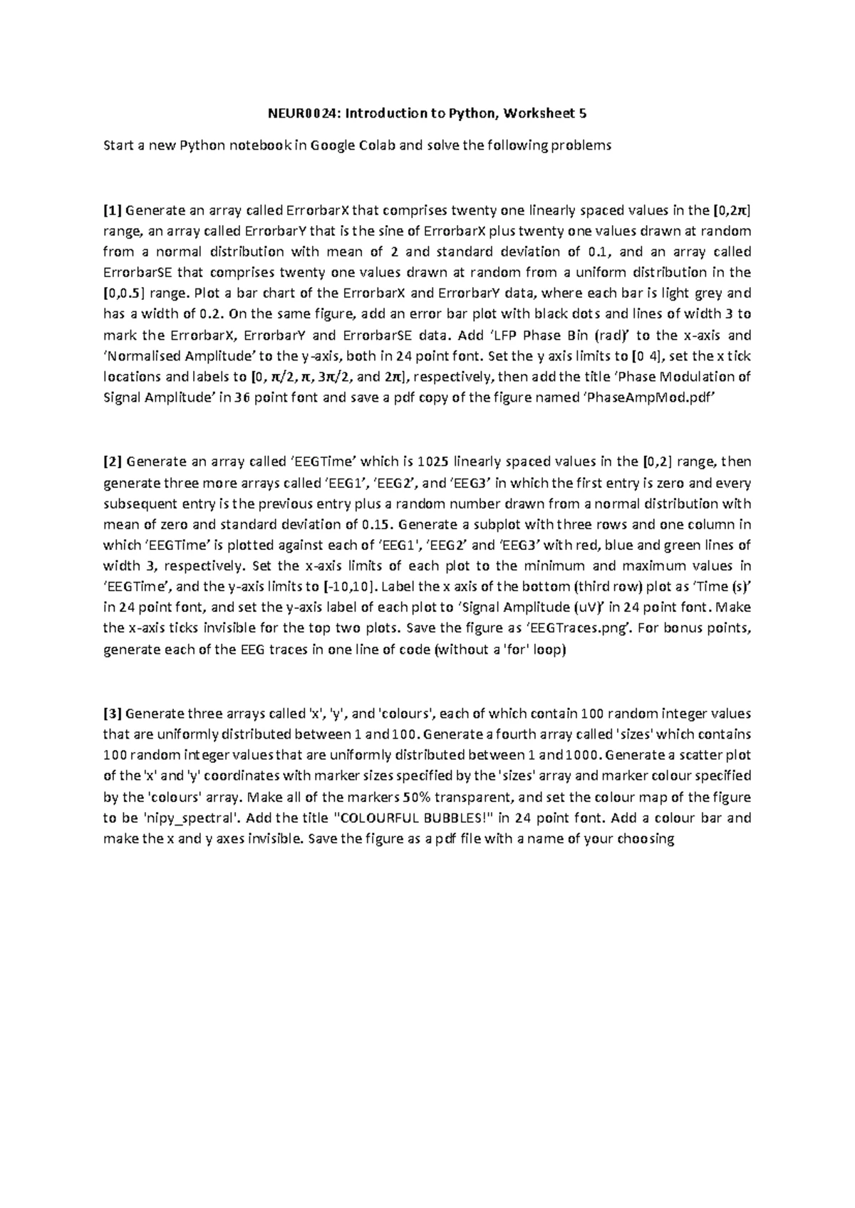 NEUR0024: Python Worksheet 7 - Statistical Analysis & Visualization ...