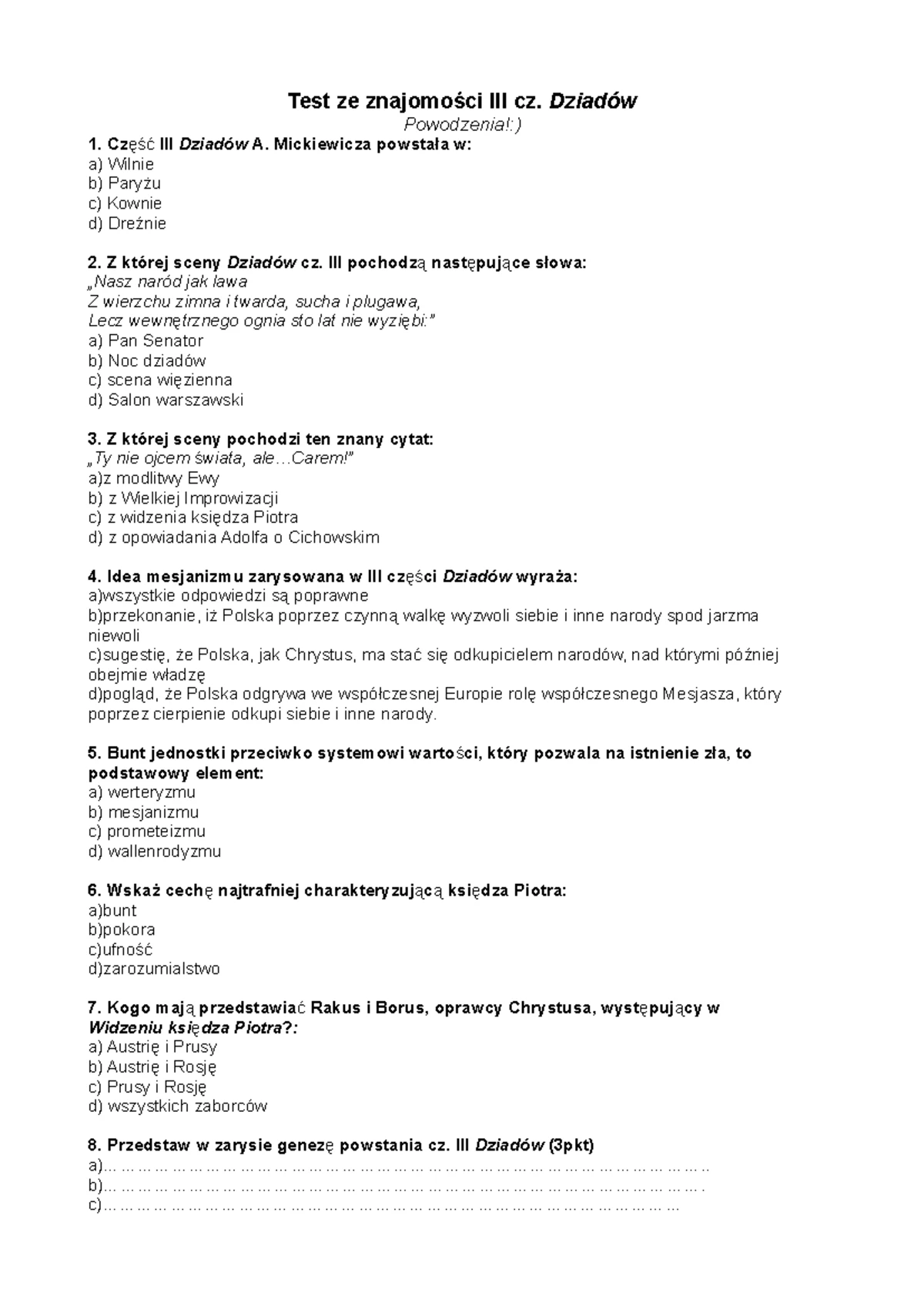 Dżuma Sprawdzian Z Treści Chomikuj www.studocu.com