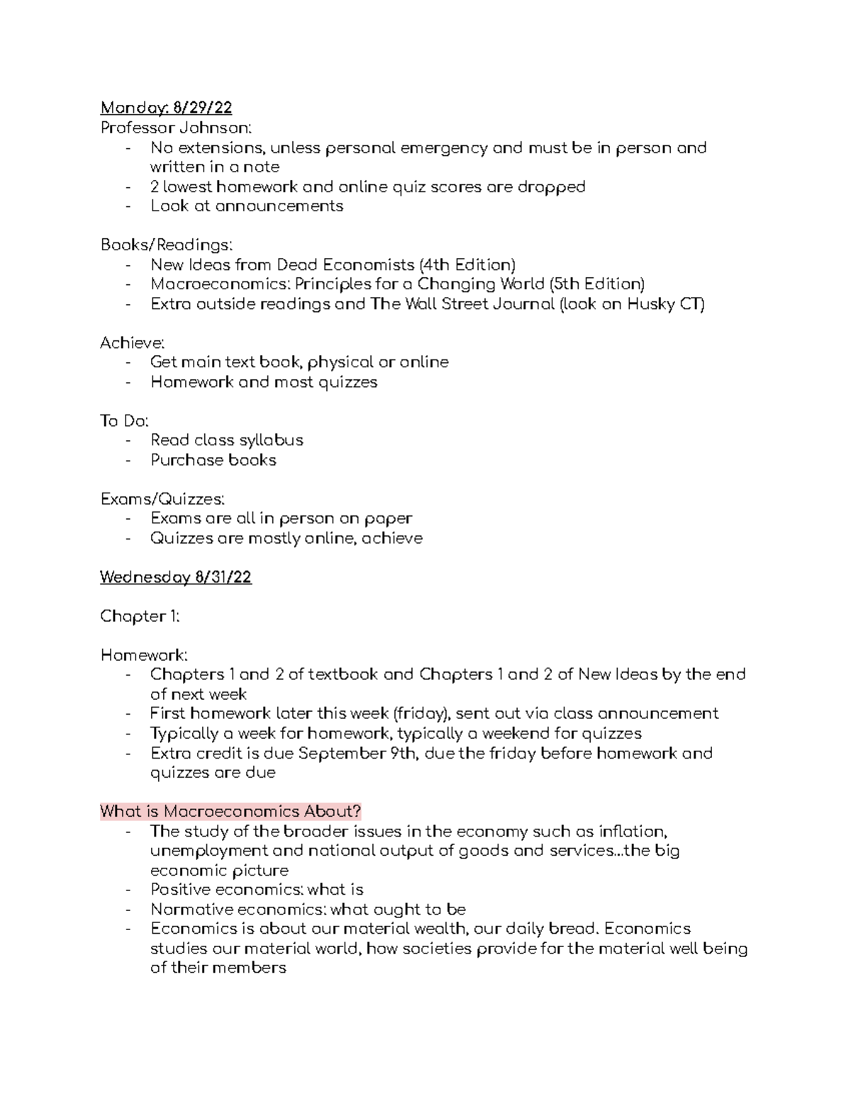 Week 1 Lecture Notes: Principles of Macroeconomics ECON 101 - Studocu