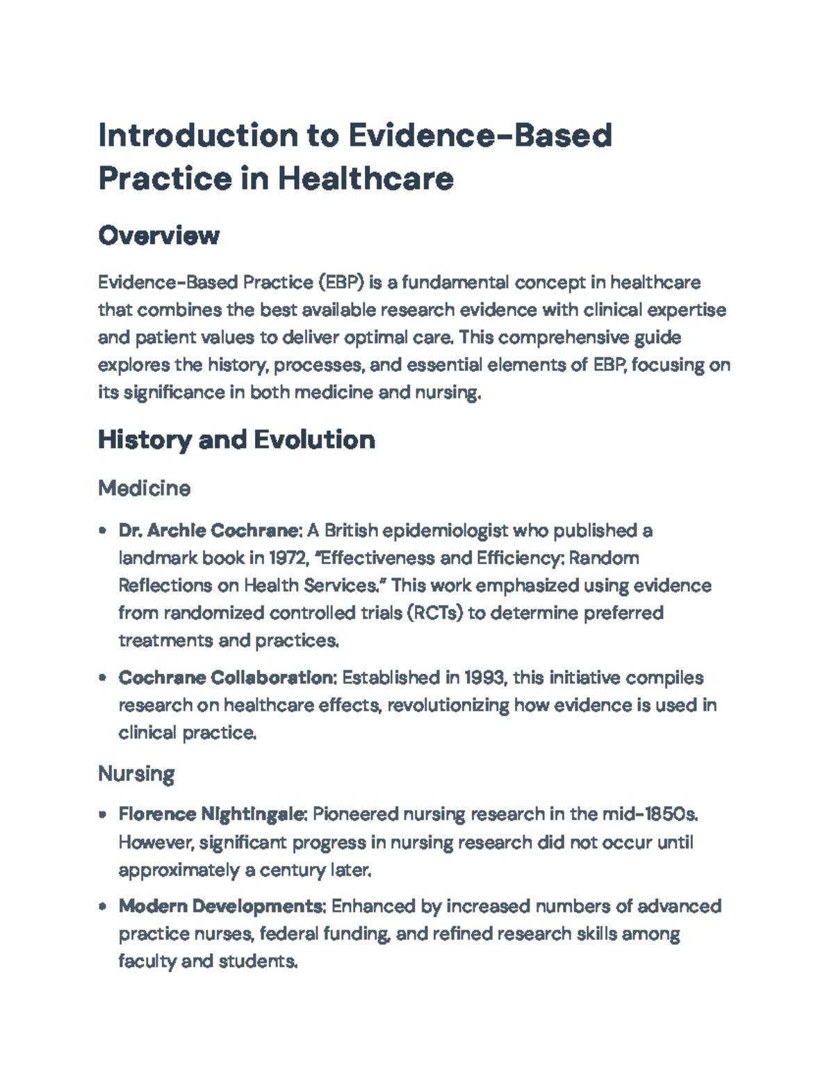 Introduction to EBP in Healthcare: Overview & Key Concepts (HCS 101 ...