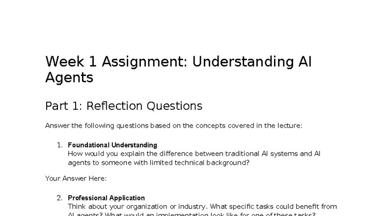 Week 1 Assignment - nice - Week 1 Assignment: Understanding AI Agents ...