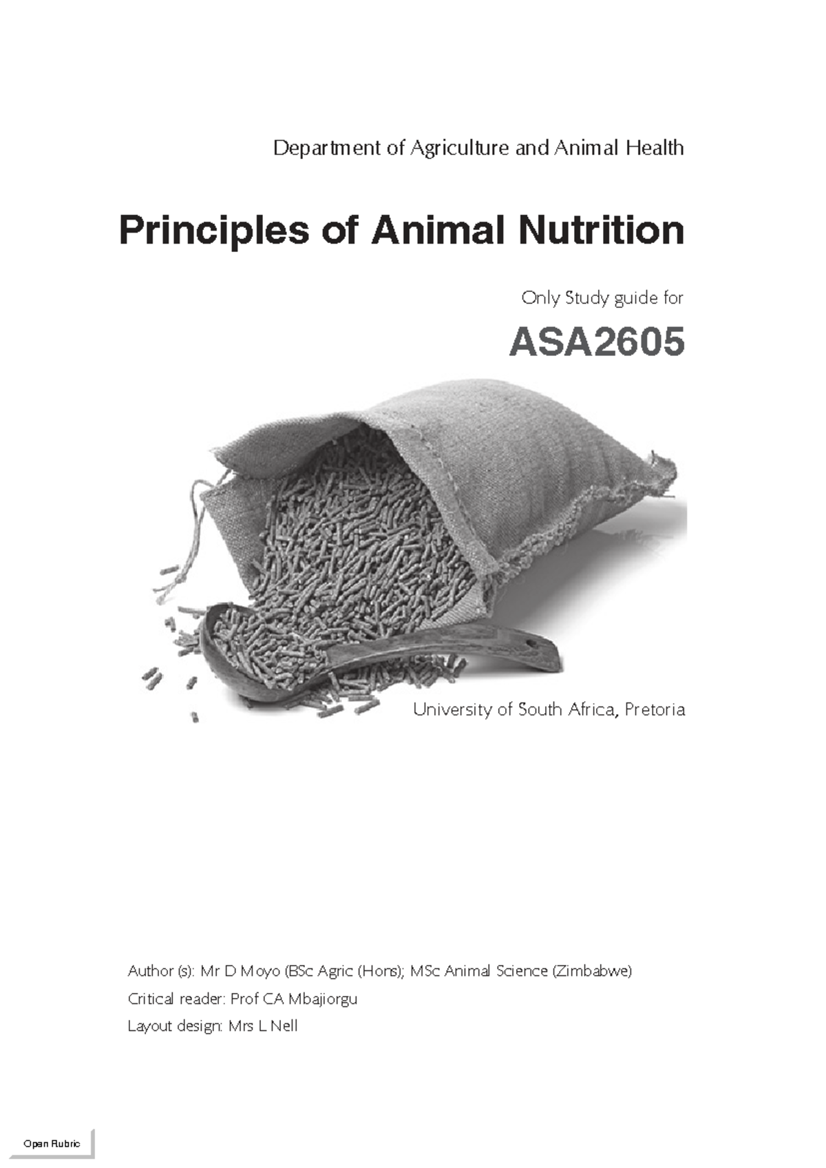 Principles of Animal Nutrition Study Guide ASA2605: Key Concepts and ...